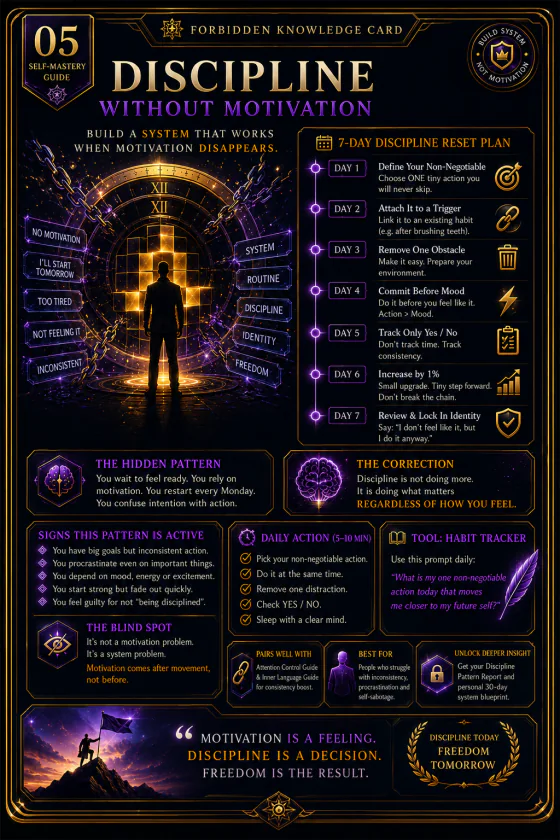 PersonaHaven Discipline Without Motivation Self-Mastery collectible card