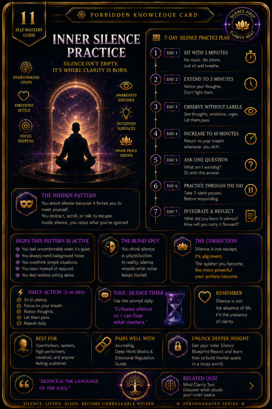 PersonaHaven Inner Silence Practice Self-Mastery collectible card
