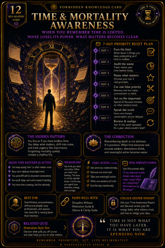 PersonaHaven Time & Mortality Awareness Self-Mastery collectible card
