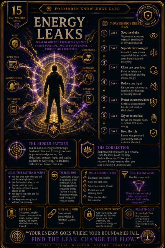 PersonaHaven Energy Leaks Self-Mastery collectible card